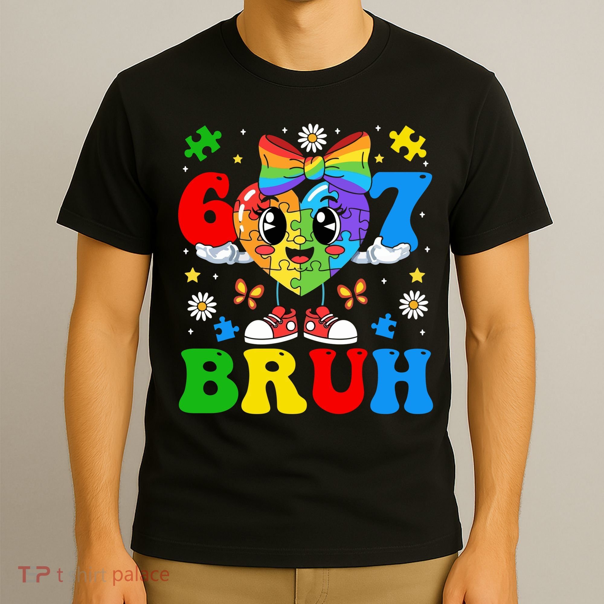 67 Bruh Puzzle Heart Autism Awareness T-Shirt