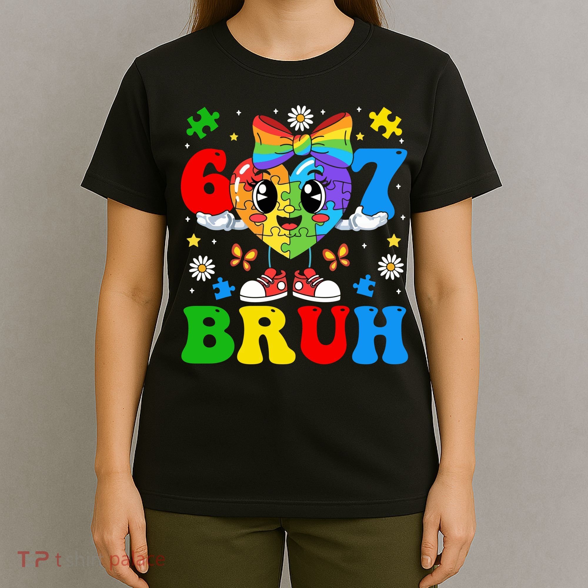 67 Bruh Puzzle Heart Autism Awareness T-Shirt