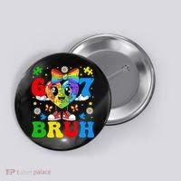 67 Bruh Puzzle Heart Autism Awareness Button thumb 0