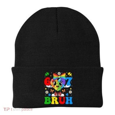 67 Bruh Puzzle Heart Autism Awareness Beanie