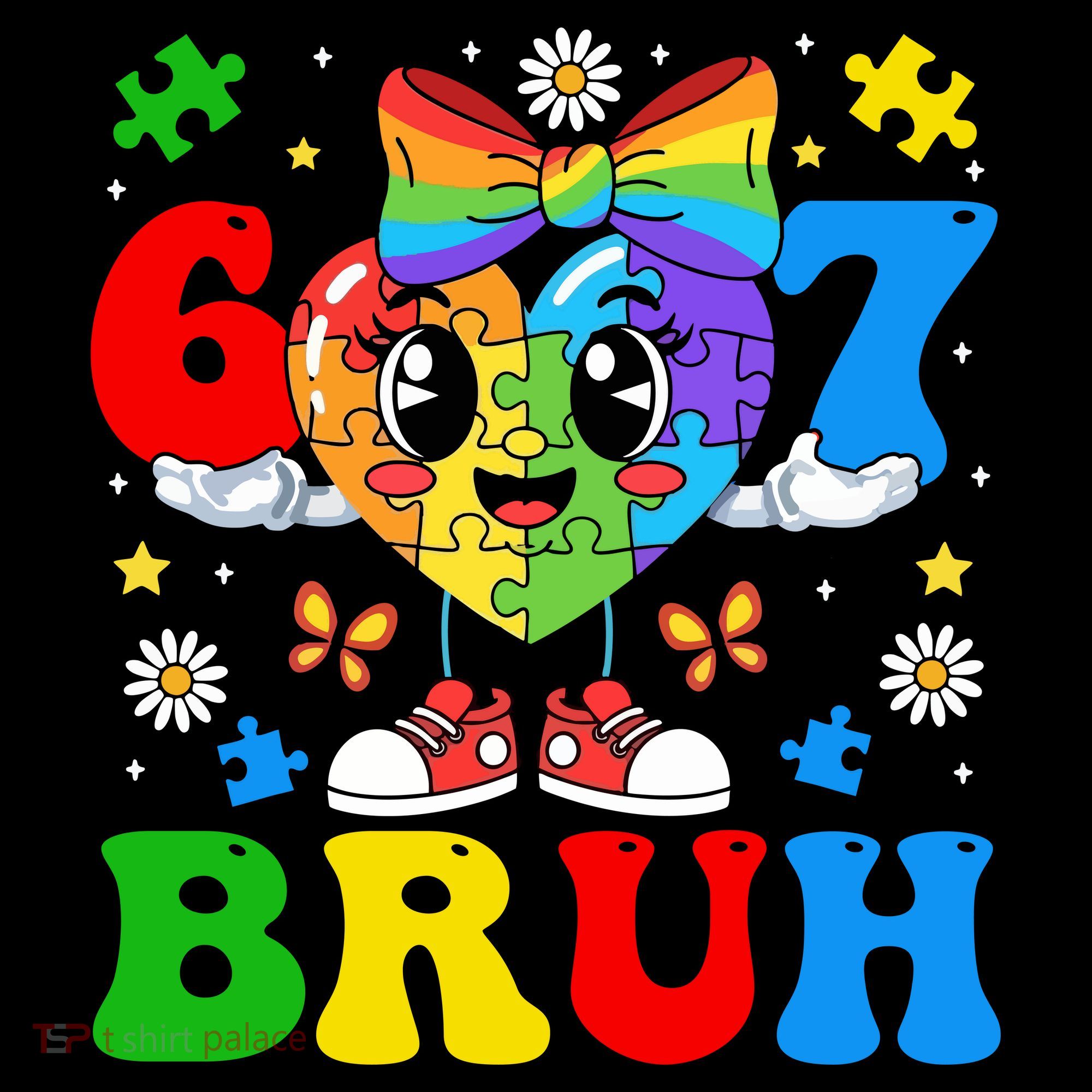 67 Bruh Puzzle Heart Autism Awareness Women's Hoodie