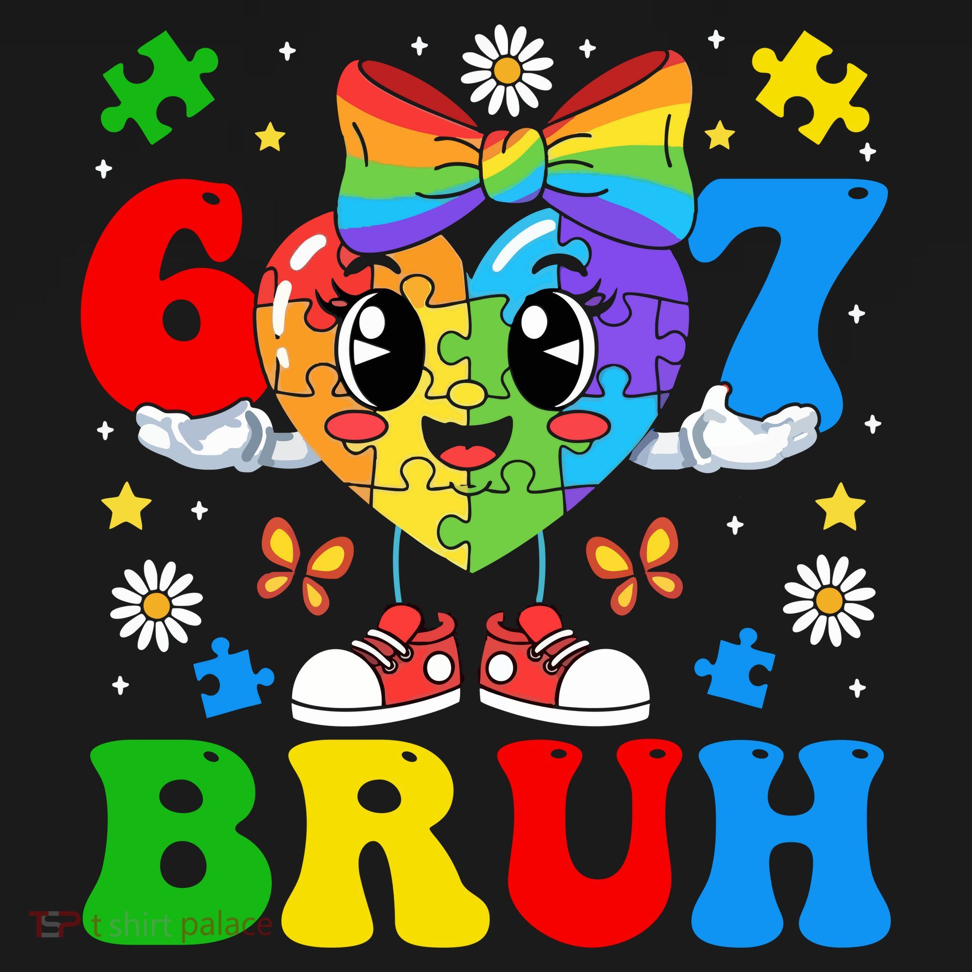 67 Bruh Puzzle Heart Autism Awareness Women's Tank Top