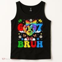 67 Bruh Puzzle Heart Autism Awareness Tank Top thumb 2