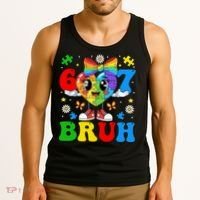 67 Bruh Puzzle Heart Autism Awareness Tank Top thumb 3