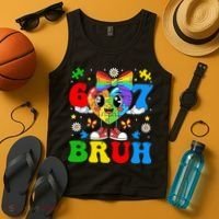 67 Bruh Puzzle Heart Autism Awareness Tank Top thumb 4