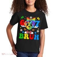 67 Bruh Puzzle Heart Autism Awareness Kids T-Shirt thumb 2