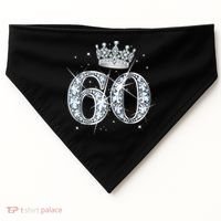 60th Birthday Queen Wo diamond crown 60 Year Old Gifts USA-Made Doggie Bandana thumb 0