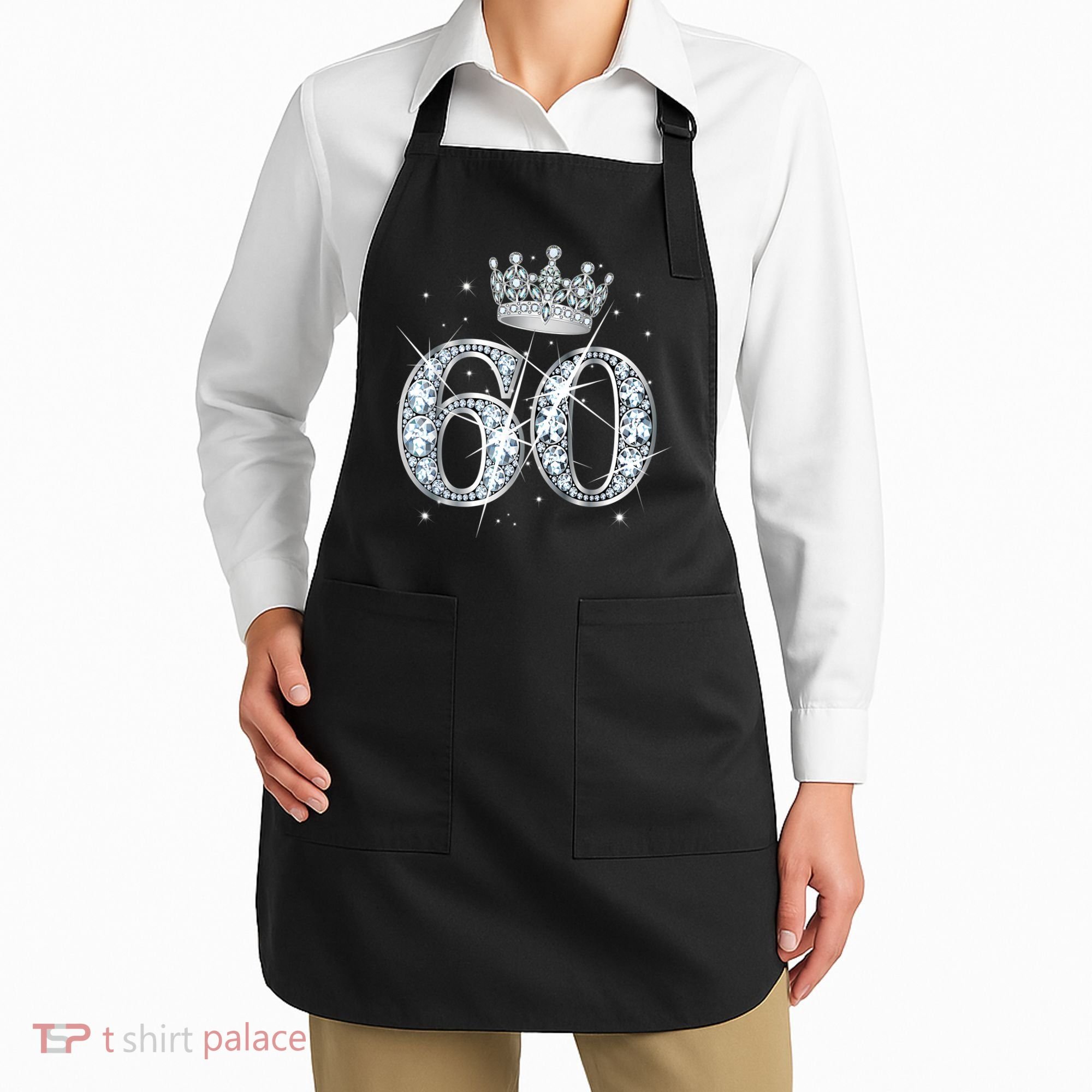 60th Birthday Queen Wo diamond crown 60 Year Old Gifts Apron