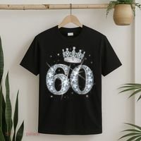 60th Birthday Queen Wo diamond crown 60 Year Old Gifts T-Shirt thumb 2