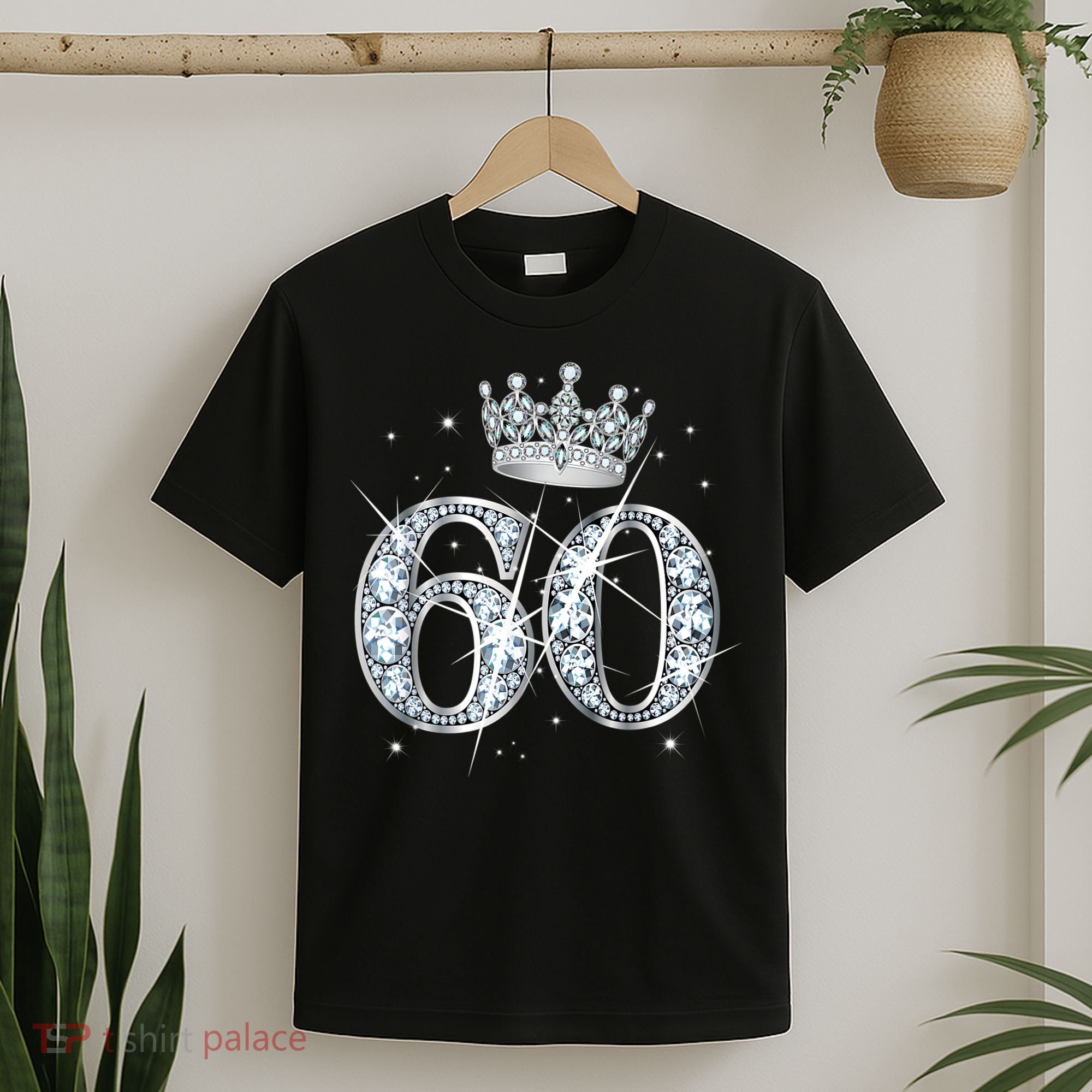 60th Birthday Queen Wo diamond crown 60 Year Old Gifts T-Shirt