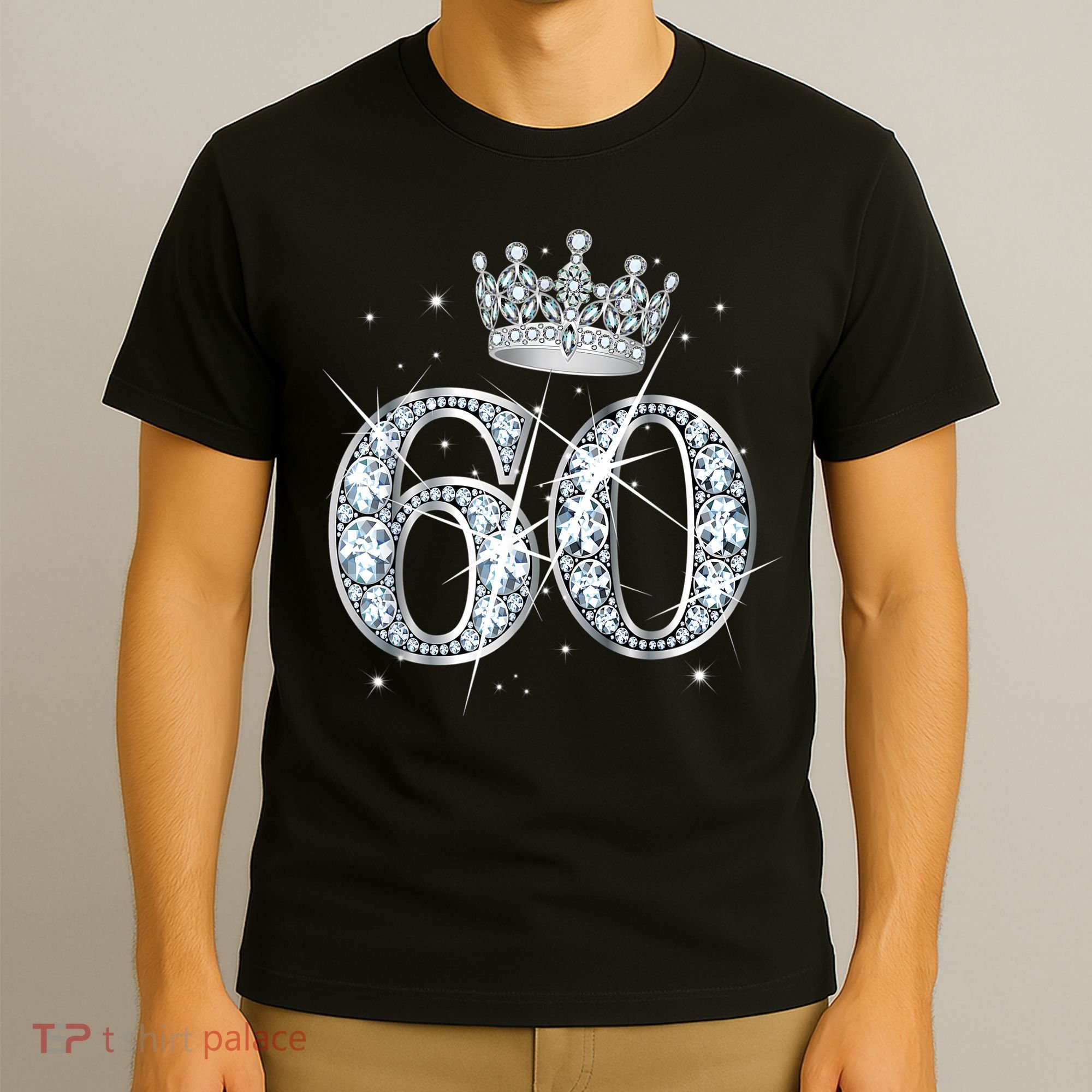 60th Birthday Queen Wo diamond crown 60 Year Old Gifts T-Shirt