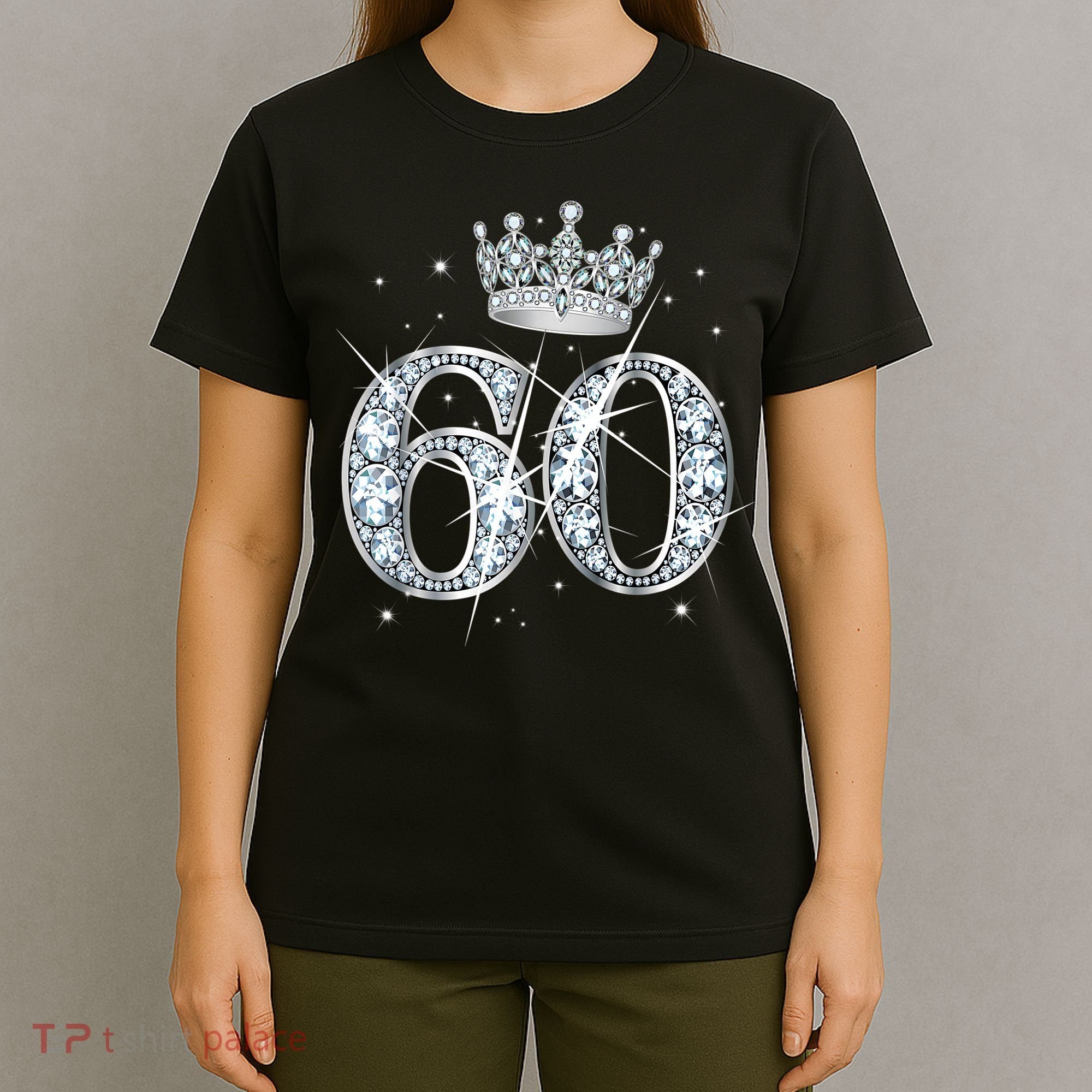 60th Birthday Queen Wo diamond crown 60 Year Old Gifts T-Shirt