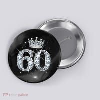 60th Birthday Queen Wo diamond crown 60 Year Old Gifts Button thumb 0