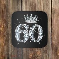 60th Birthday Queen Wo diamond crown 60 Year Old Gifts Coaster thumb 0