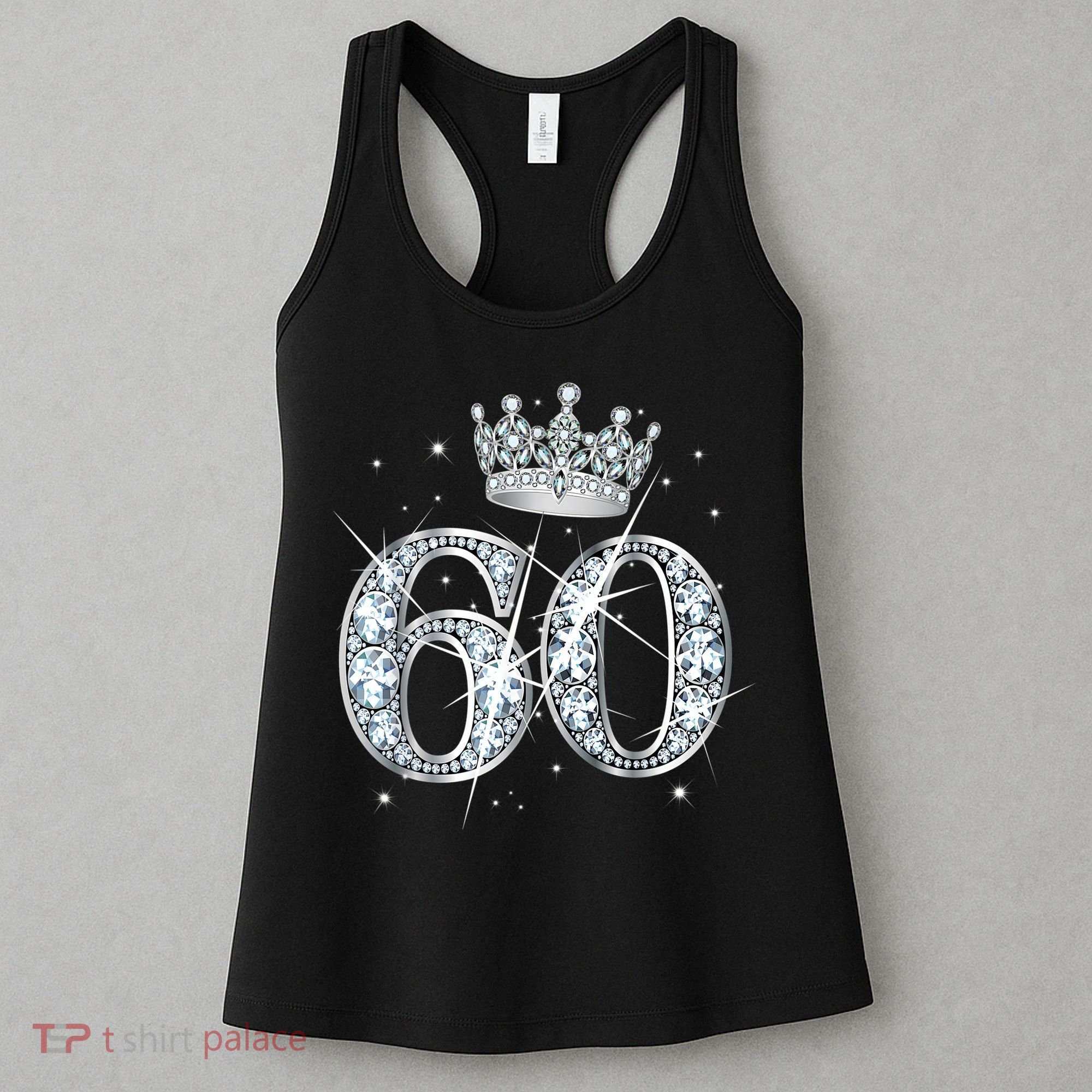 60th Birthday Queen Wo diamond crown 60 Year Old Gifts Women's Tank Top