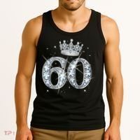 60th Birthday Queen Wo diamond crown 60 Year Old Gifts Tank Top thumb 3