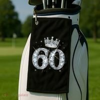 60th Birthday Queen Wo diamond crown 60 Year Old Gifts Golf Towel thumb 2