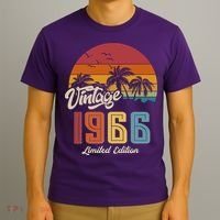 60th Birthday Retro Vintage 1966 Tropical Palm Trees T-Shirt thumb 3
