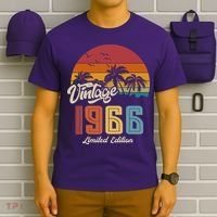 60th Birthday Retro Vintage 1966 Tropical Palm Trees T-Shirt thumb 6