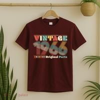 60th Birthday Retro Style Vintage 1966 Original Parts T-Shirt thumb 2