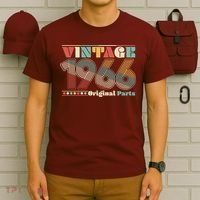 60th Birthday Retro Style Vintage 1966 Original Parts T-Shirt thumb 6
