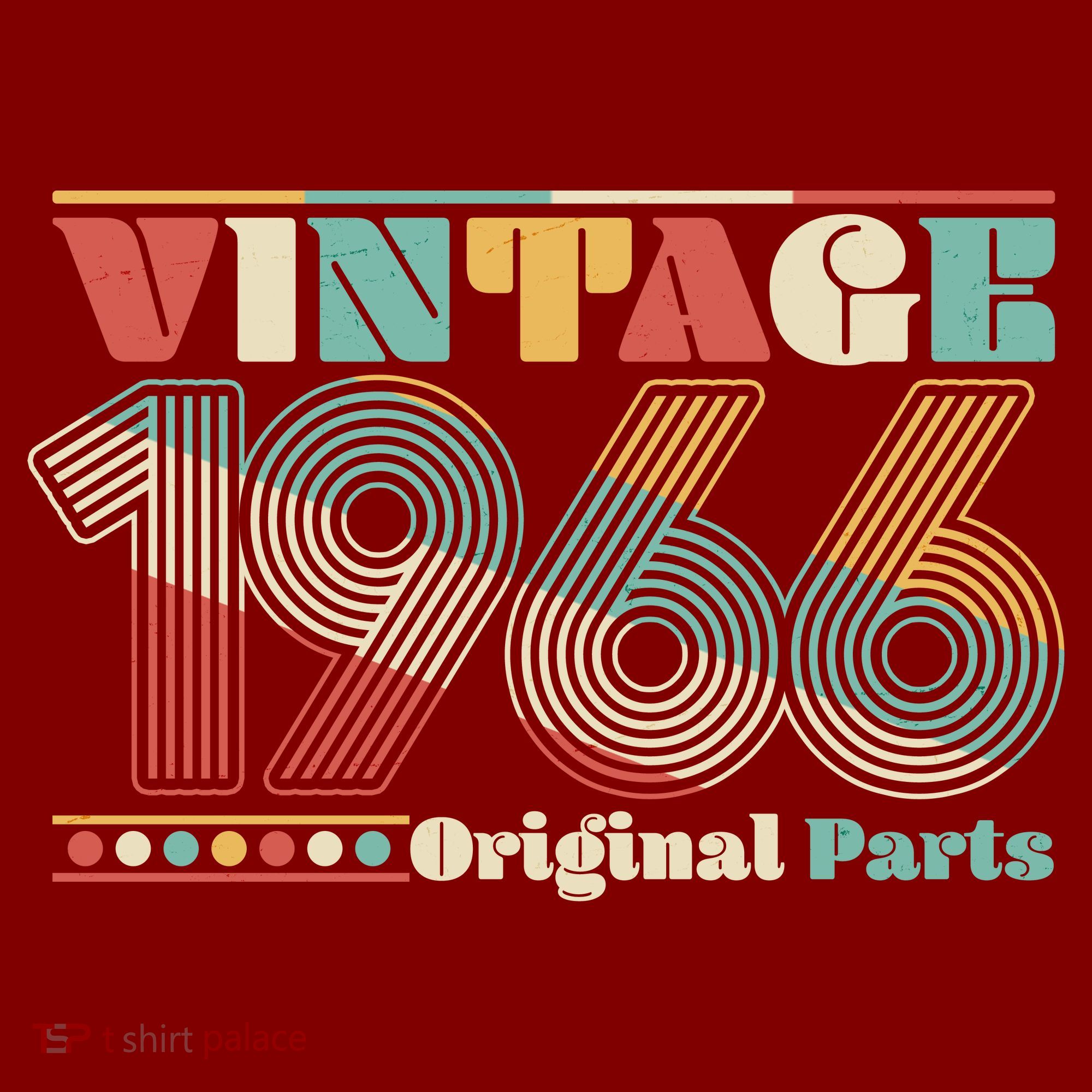60th Birthday Retro Style Vintage 1966 Original Parts T-Shirt