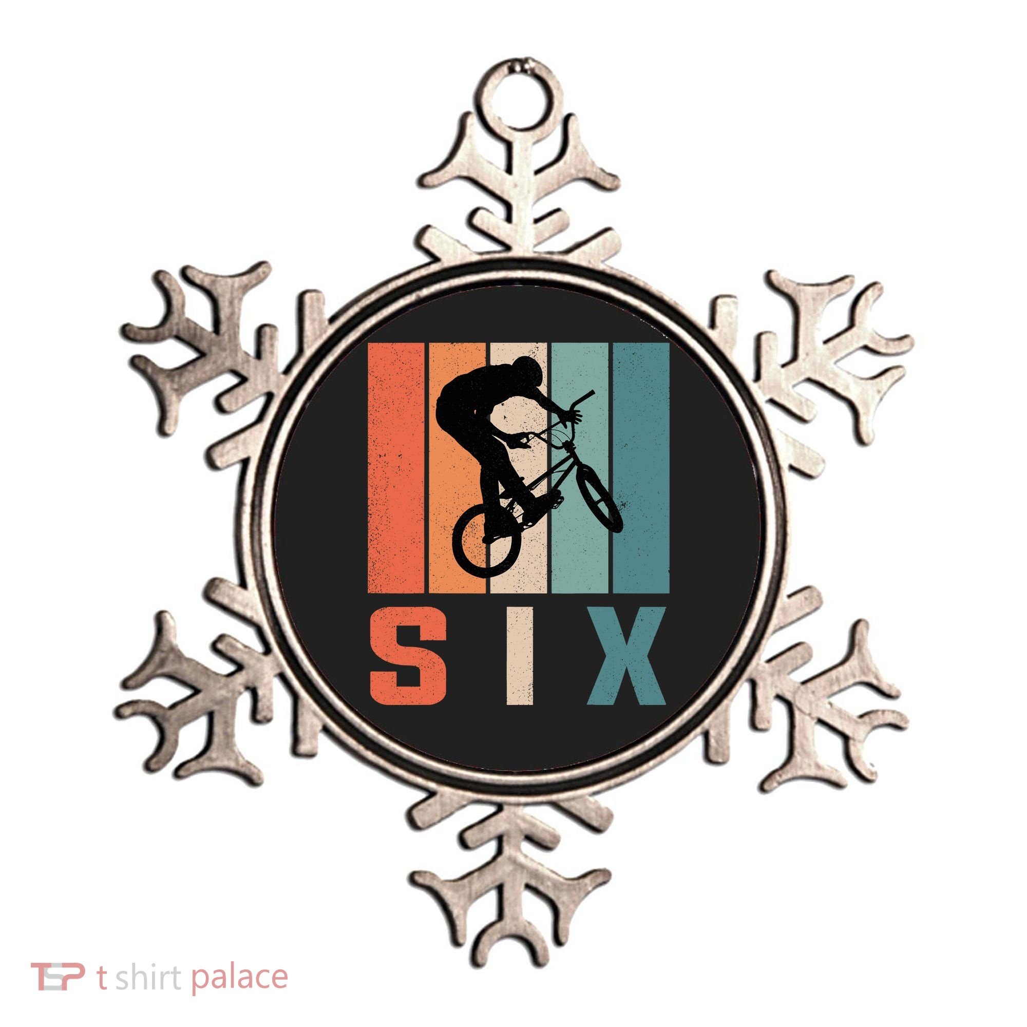 6th Birthday Retro Bmx Bicycle Bike Boy 6 Years Old Ornament