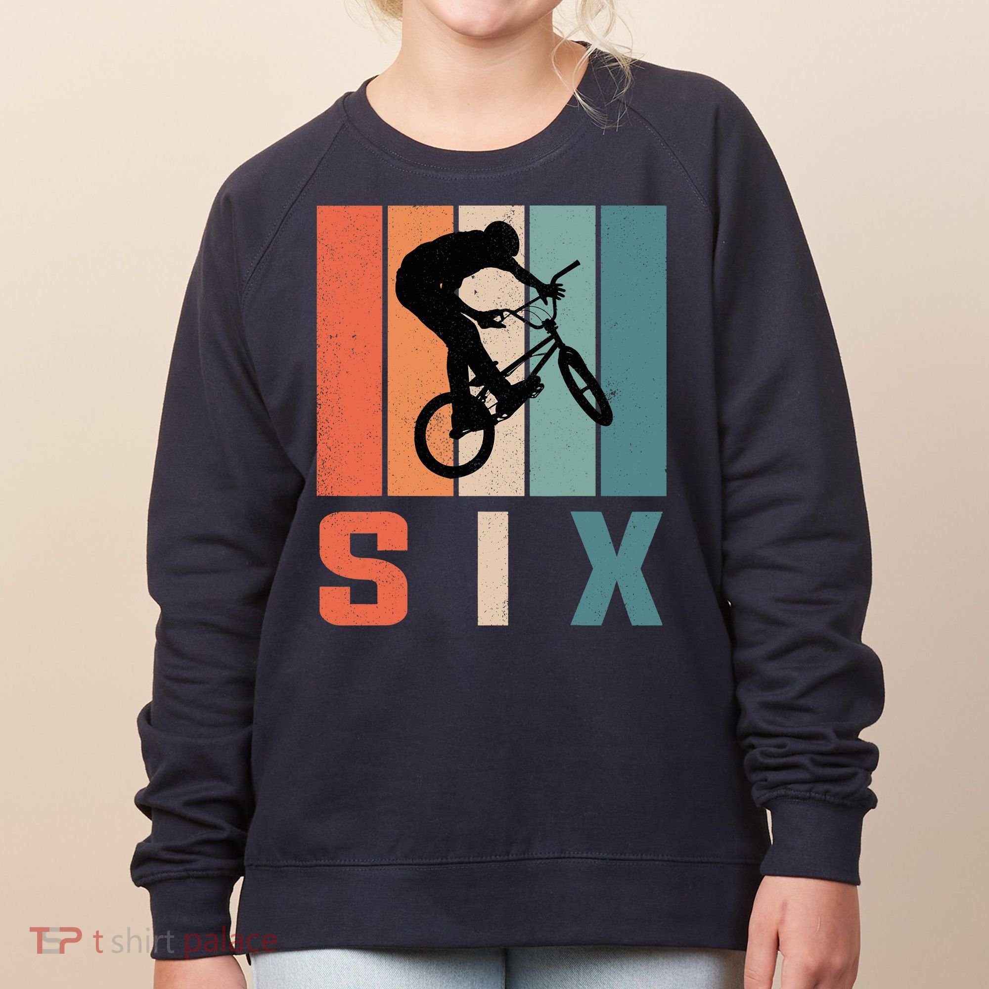 6th Birthday Retro Bmx Bicycle Bike Boy 6 Years Old Women's Sweatshirt