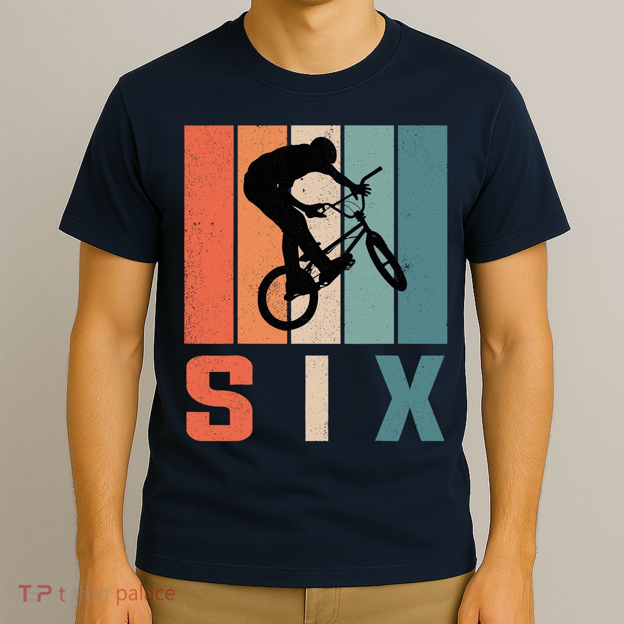 6th Birthday Retro Bmx Bicycle Bike Boy 6 Years Old T-Shirt