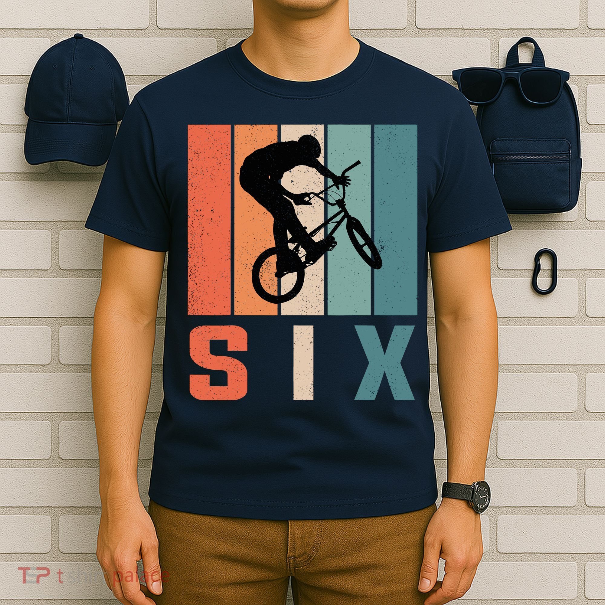 6th Birthday Retro Bmx Bicycle Bike Boy 6 Years Old T-Shirt