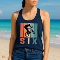 6th Birthday Retro Bmx Bicycle Bike Boy 6 Years Old Women's Tank Top thumb 2