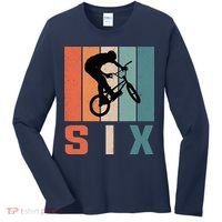 6th Birthday Retro Bmx Bicycle Bike Boy 6 Years Old Women's Long Sleeve Shirt thumb 0