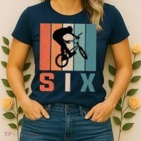 6th Birthday Retro Bmx Bicycle Bike Boy 6 Years Old Women's T-Shirt thumb 2