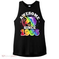 60th Birthday Rainbow Unicorn Awesome Since 1966 Ladies PosiCharge Tri-Blend Wicking Tank thumb 0
