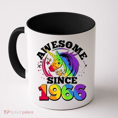 60th Birthday Rainbow Unicorn Awesome Since 1966 Coffee Mug