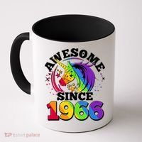60th Birthday Rainbow Unicorn Awesome Since 1966 Coffee Mug thumb 0