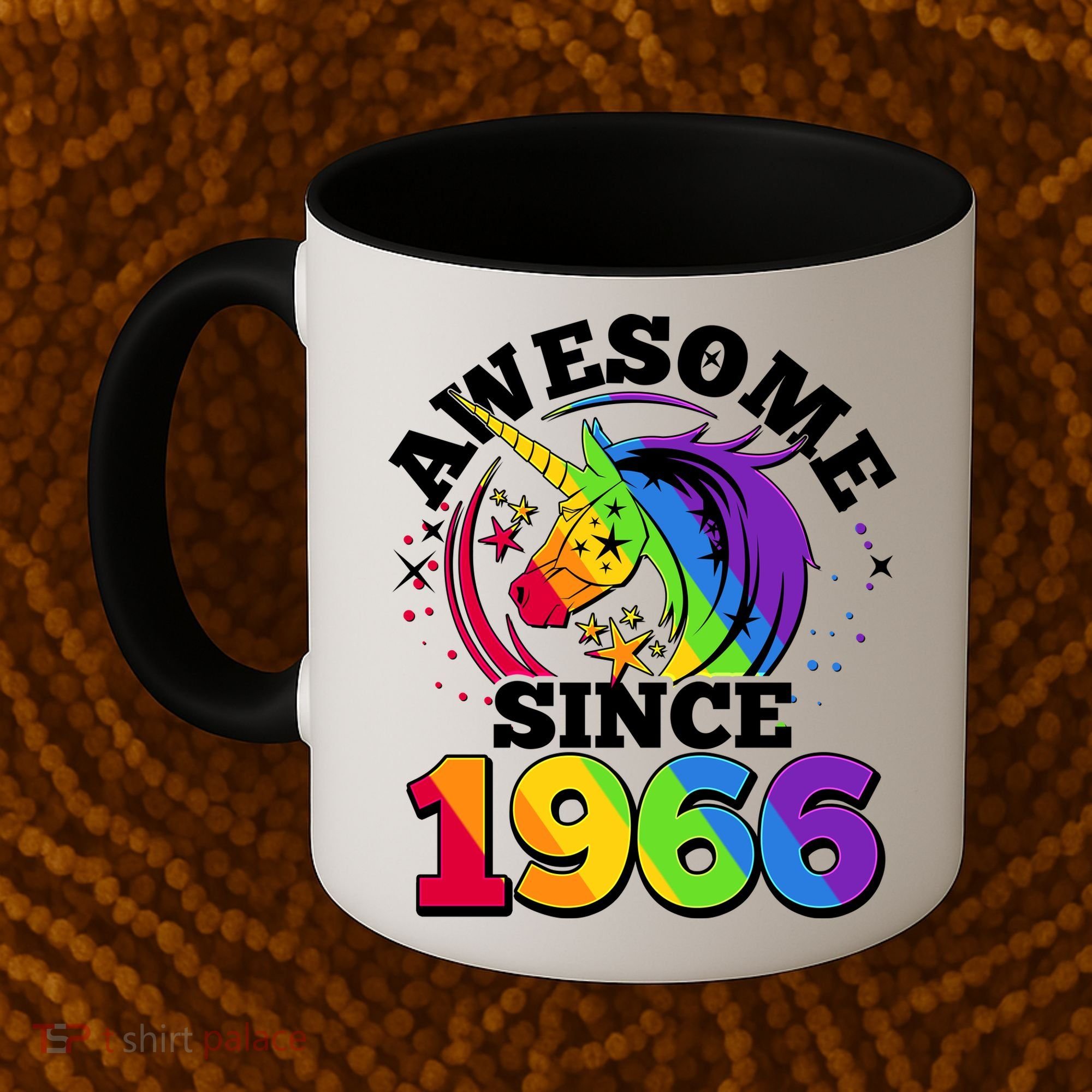 60th Birthday Rainbow Unicorn Awesome Since 1966 Coffee Mug