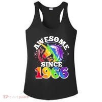 60th Birthday Rainbow Unicorn Awesome Since 1966 Ladies PosiCharge Competitor Racerback Tank thumb 0