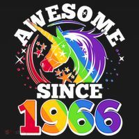 60th Birthday Rainbow Unicorn Awesome Since 1966 Ornament thumb 1