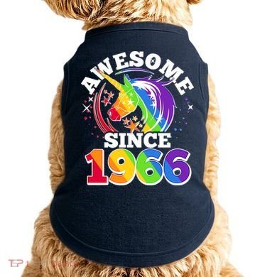 60th Birthday Rainbow Unicorn Awesome Since 1966 Doggie Tank