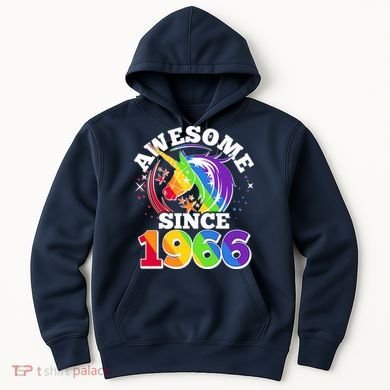60th Birthday Rainbow Unicorn Awesome Since 1966 Hoodie