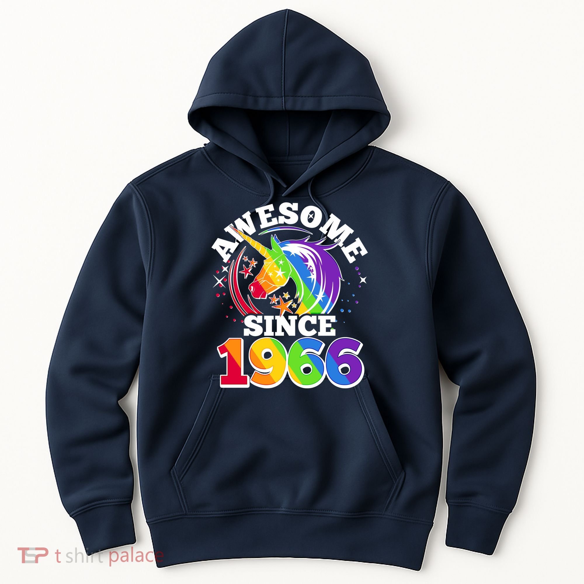 60th Birthday Rainbow Unicorn Awesome Since 1966 Hoodie