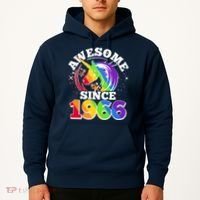 60th Birthday Rainbow Unicorn Awesome Since 1966 Hoodie thumb 2