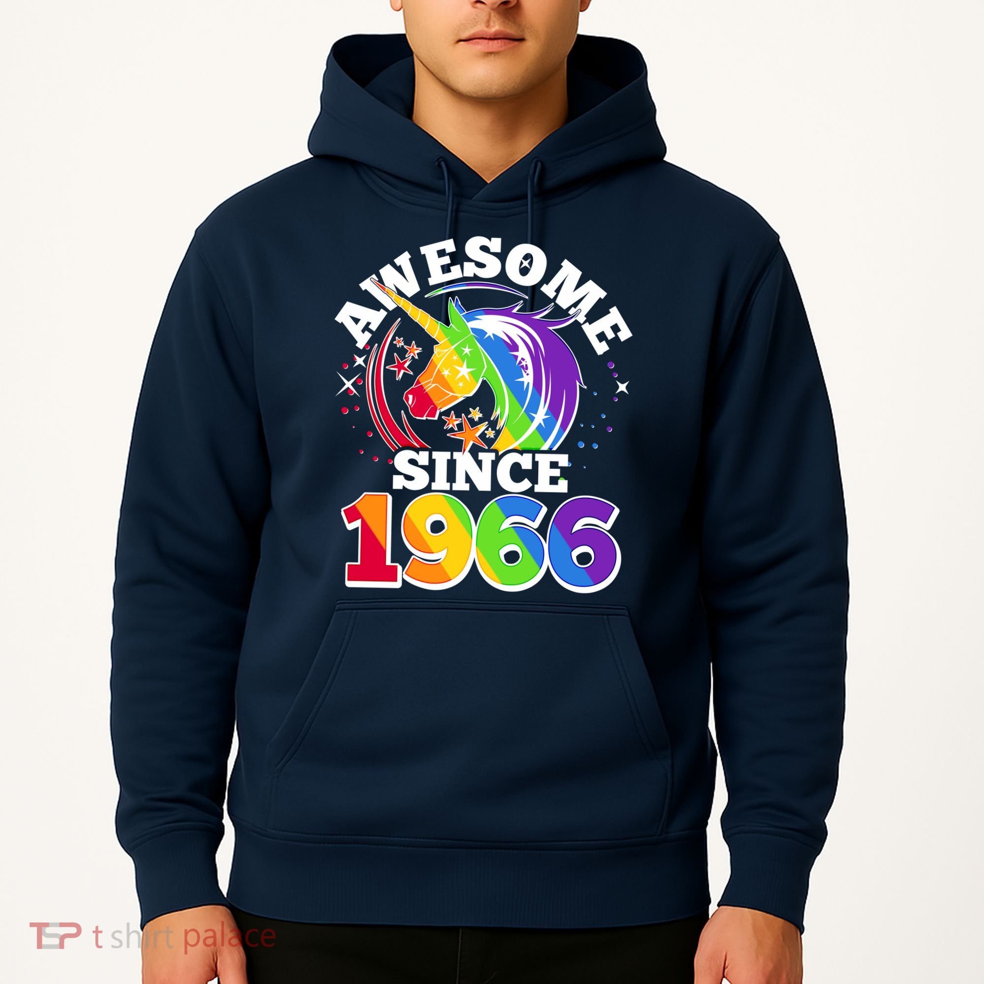 60th Birthday Rainbow Unicorn Awesome Since 1966 Hoodie