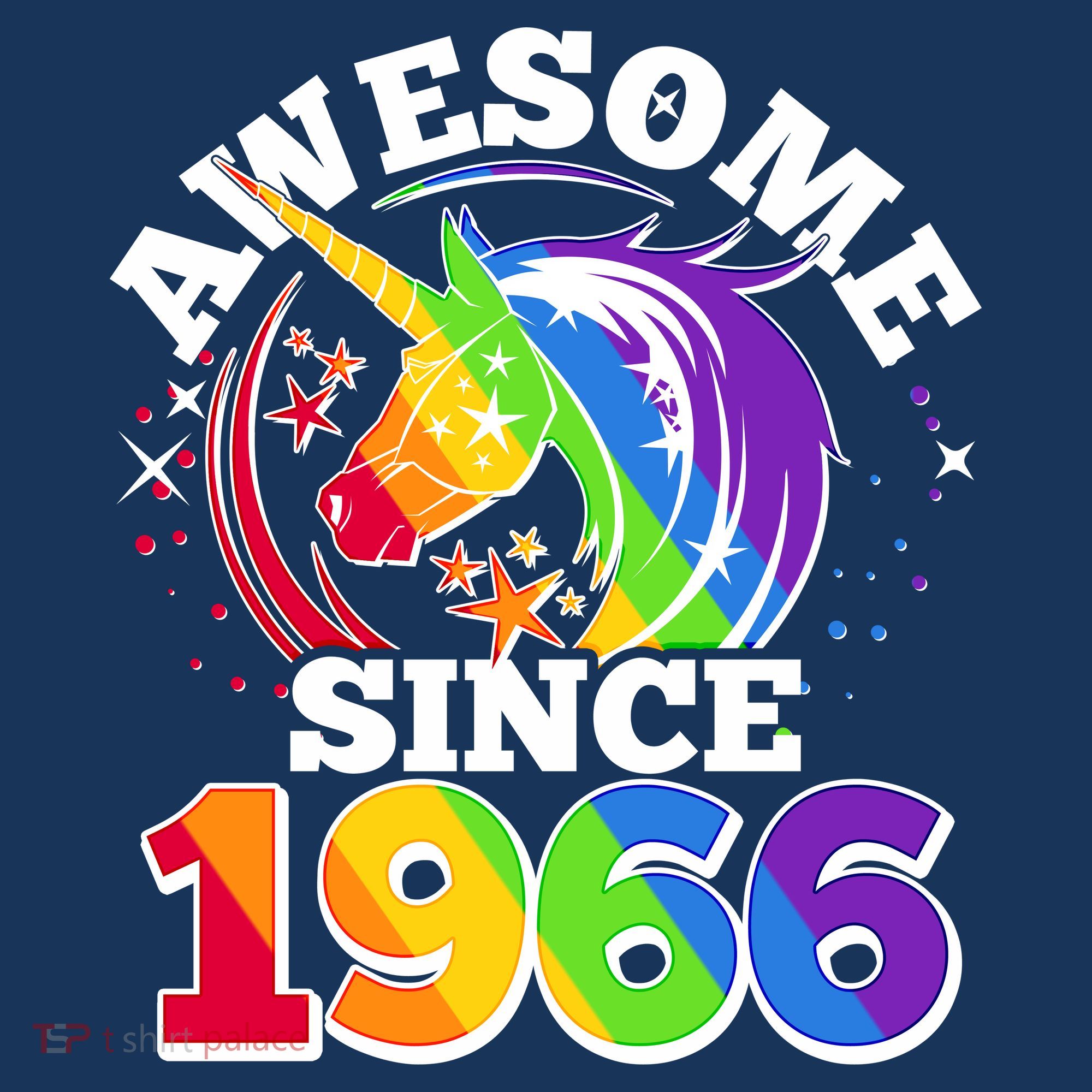 60th Birthday Rainbow Unicorn Awesome Since 1966 Hoodie