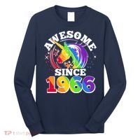 60th Birthday Rainbow Unicorn Awesome Since 1966 Long Sleeve Shirt thumb 0