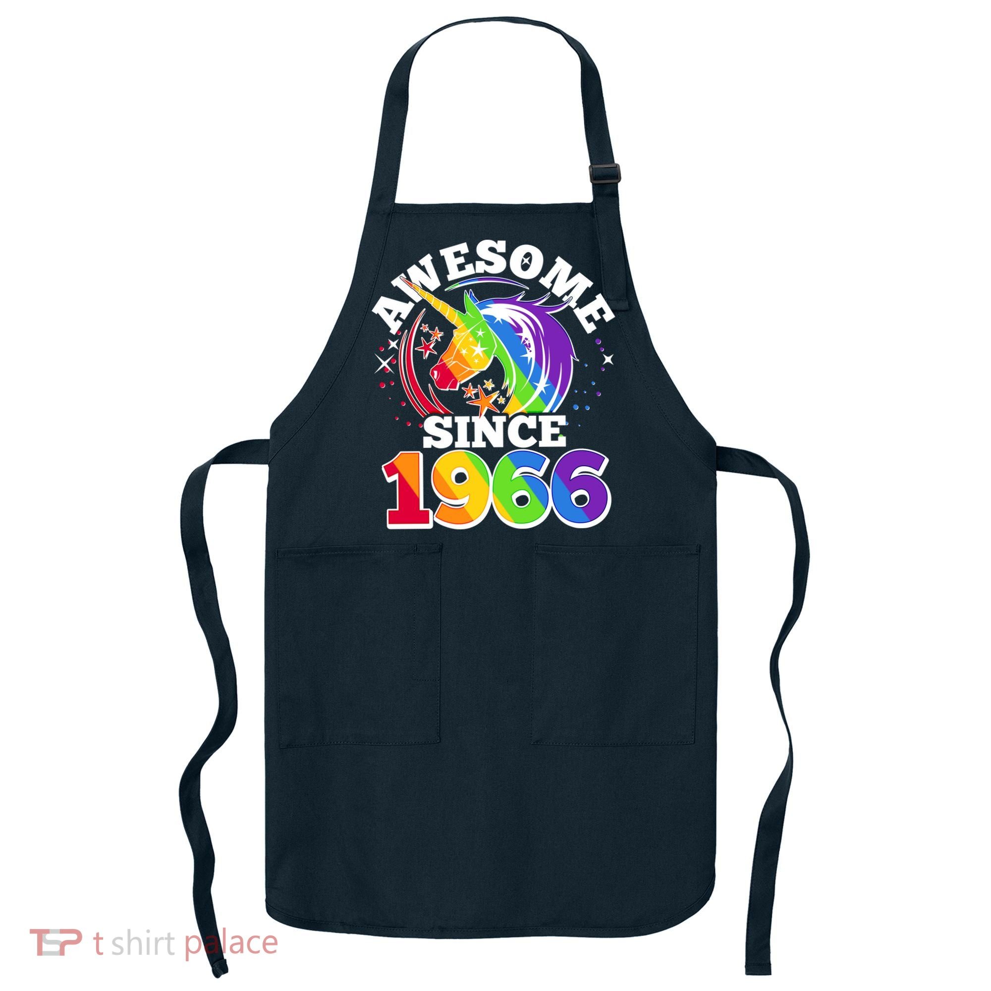 60th Birthday Rainbow Unicorn Awesome Since 1966 Apron