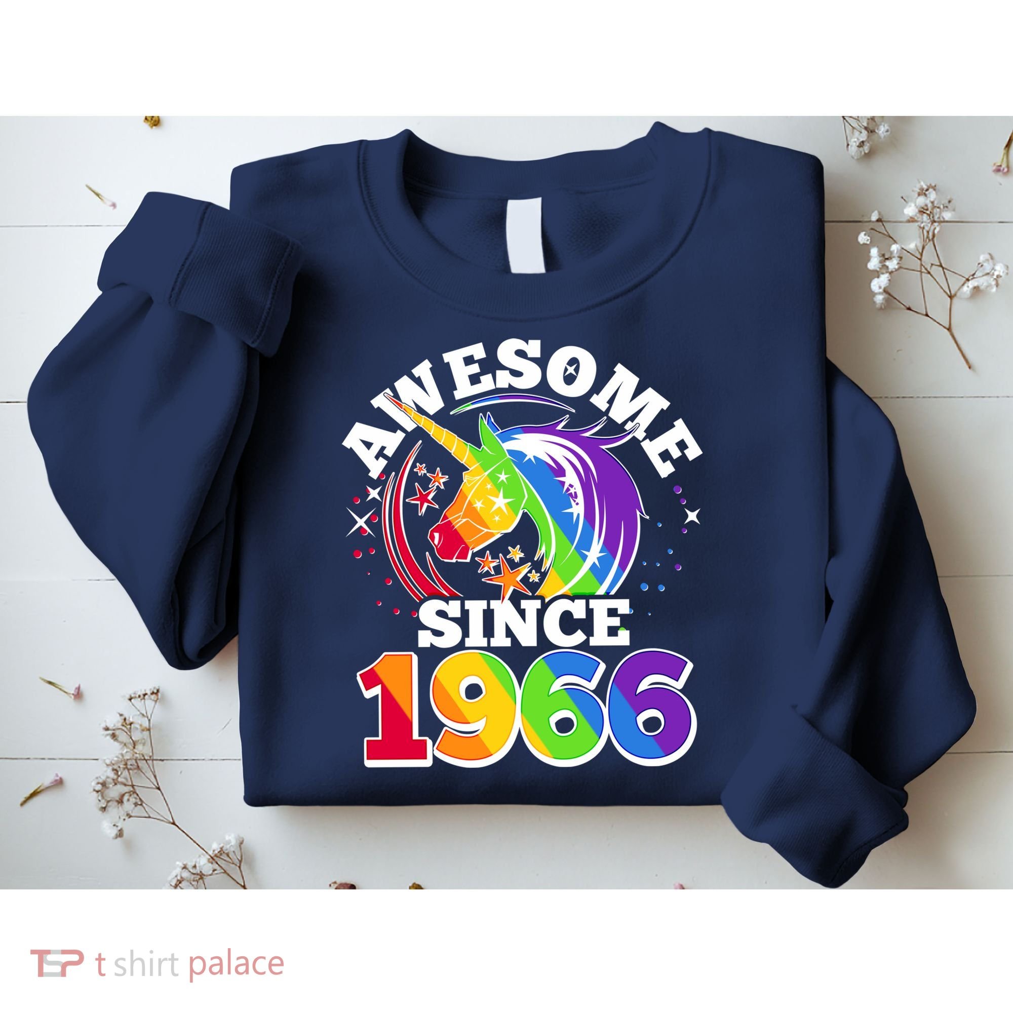 60th Birthday Rainbow Unicorn Awesome Since 1966 Sweatshirt