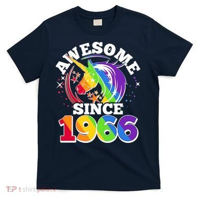 60th Birthday Rainbow Unicorn Awesome Since 1966 T-Shirt