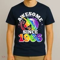 60th Birthday Rainbow Unicorn Awesome Since 1966 T-Shirt thumb 3